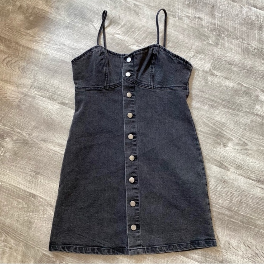 🫐 2/$25 SALE- Rare Forever 21 Black Denim Jean Dress Mini